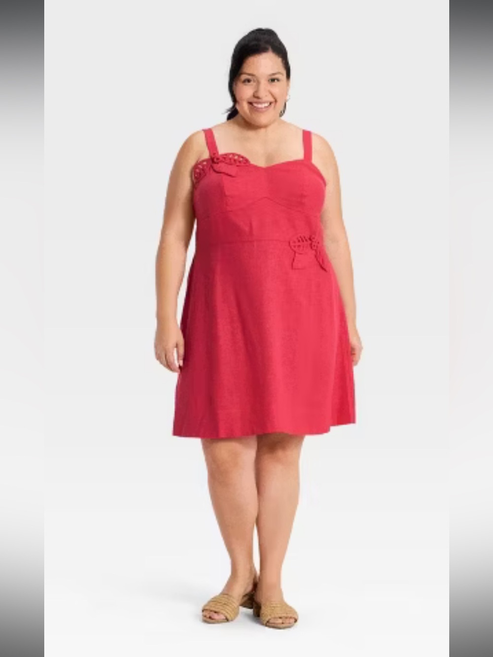 Ava & Viv Women's Plus Embellished Mini Summer Dress Pink 3X NWT